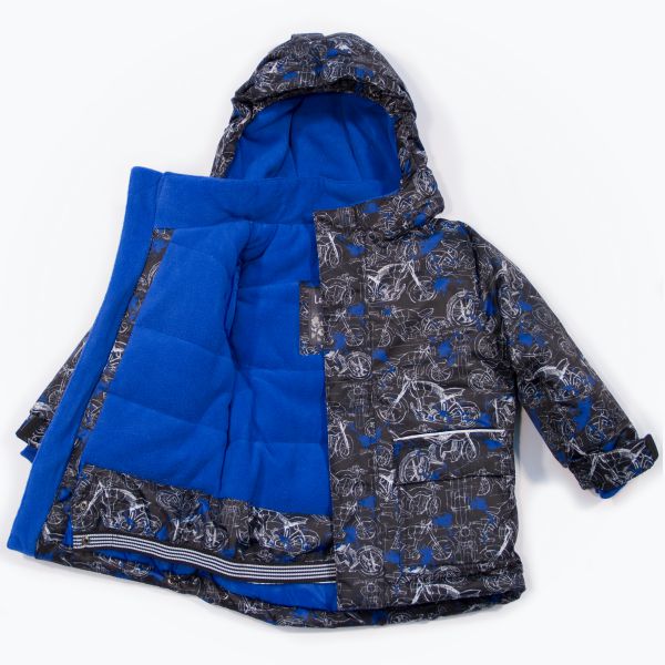 Костюм для мальчика (куртка, полукомбинезон, шарф) M821W16/470 Теплый снег